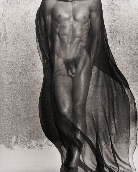 Herb Ritts, Male Torso with Veil, Silverlake, 1985