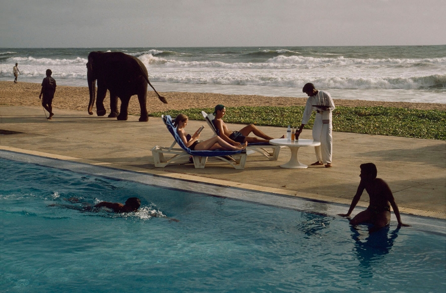 Steve McCurry, Tourists Lounge Poolside, Sri Lanka, 1995 