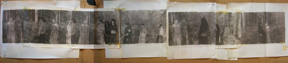 Deborah Turbeville, Women in the Woods: Ella, Anna, Isabelle, Fredericke, and Robin in Valentino at the Bois du Faux Repos, VOGUE Italia, 1978