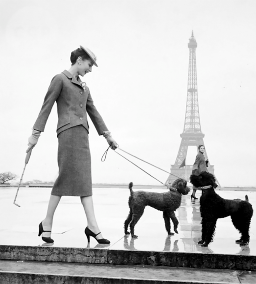 Louise Dahl-Wolfe, Jacqueline in Christian Dior Suit at the Eiffel Tower, Paris, France, 1950s