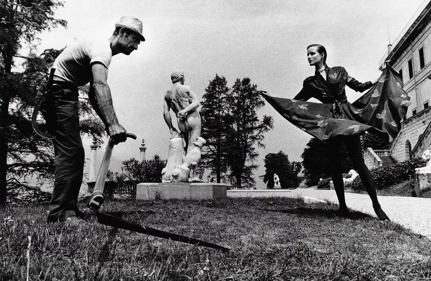 Helmut Newton, Woman And Gardener, Lake Como, Italy, 1979