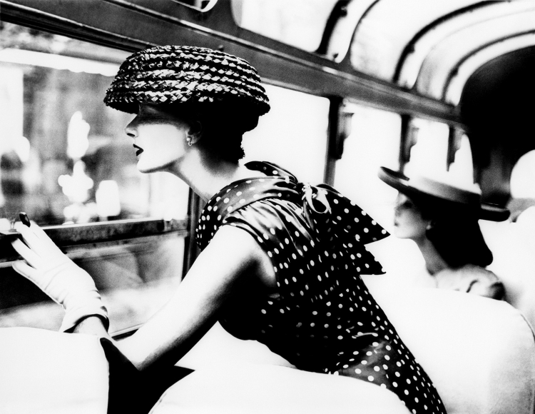 Lillian Bassman, More Fashion Mileage Per Dress: Barbara Vaughn in a dress by Filcol, New York. Harper's Bazaar, 1956