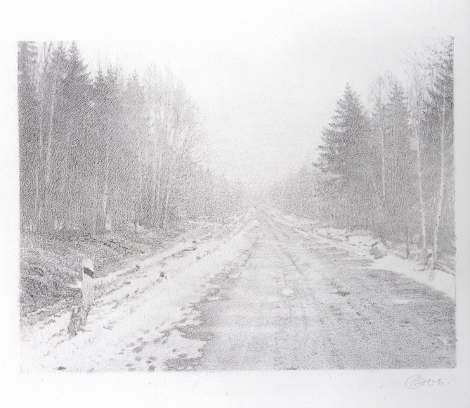 Oleg Vassiliev, Early Spring, 2006, graphite and colored pencil on paper, 10 1/8 x 11 7/8 inches