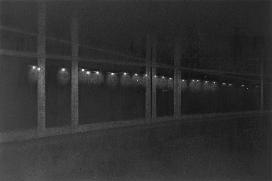 anthony mitri, 10:37 P.M., Penn Station, NY, NY, 2006, charcoal on paper, 12 1/4 x 18 3/8 inches
