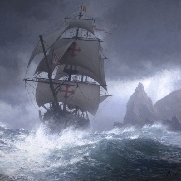 guillermo munoz vera, Cape Horn, 2010, oil on canvas mounted on panel, 59 x 59 inches