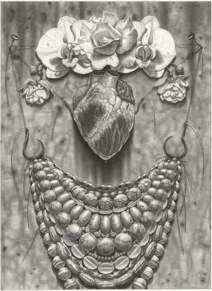 maria tomasula, What the Water Gave (for Frida), 2017, graphite on paper, 22 x 16 inches