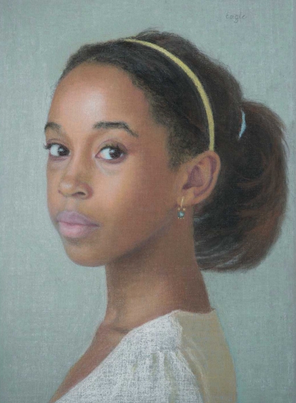 Ellen Eagle, Portrait of the Artist Marela Alvarez 2, 2015, pastel on pumice board,12 1/4 x 9 inches
