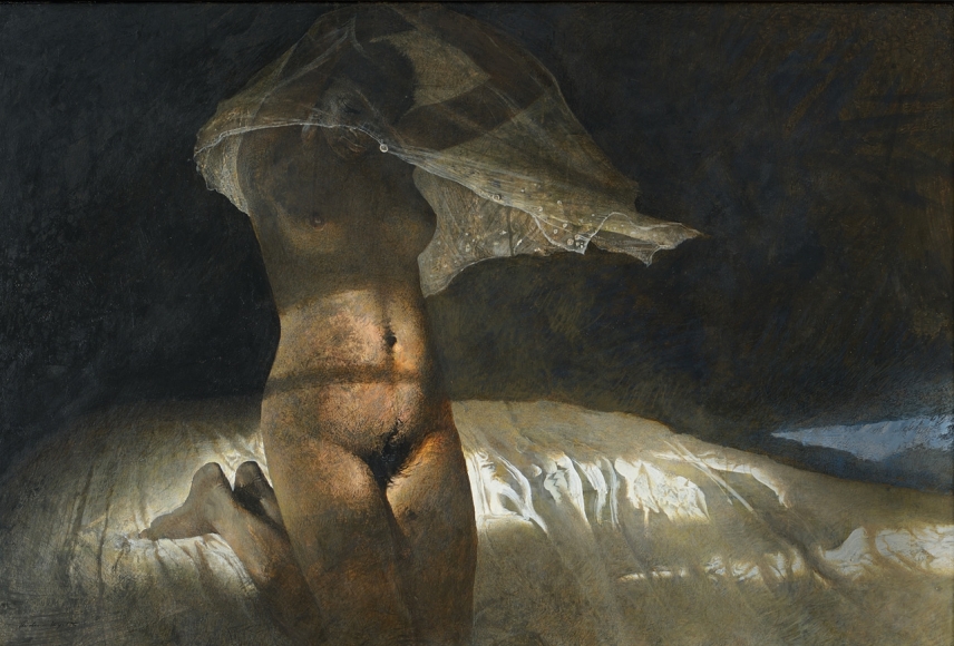 Andrew Wyeth, Heat Lightning, 1977 tempera on panel 20 1/2 x 30 3/4 inches