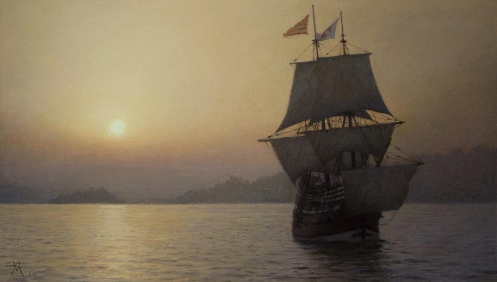 guillermo munoz vera, Caribbean Islands (SOLD), 2010, oil on canvas on panel, 15 3/4 x 27 1/2 inches