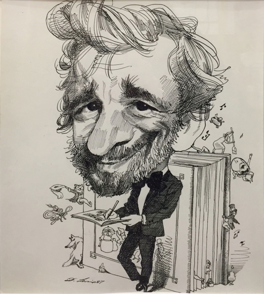 David Levine Stephen Sondheim, 1987, ink on paper, 14 x 11 inches