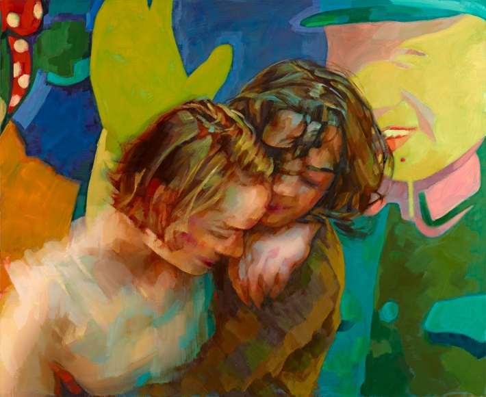 Xenia Hausner, Dancer in the Dark, 2015, oil on Dibond, 49 1/4 x 60 1/4 inches