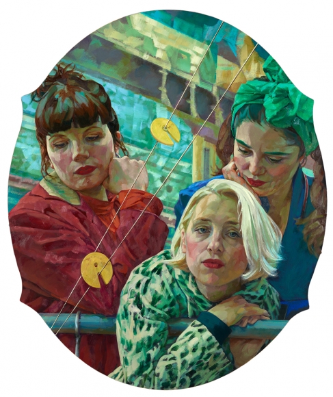 Xenia Hausner, Agent Provocateur, 2019, oil on Dibond, 65 x 54 inches