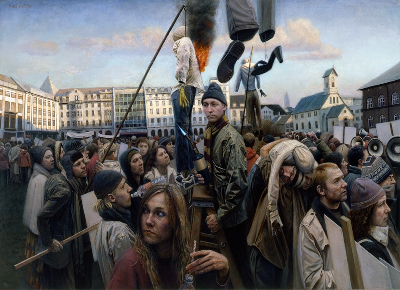 paul fenniak, A Crowd in Shadow (SOLD), 2009-10, oil on canvas, 60 x 84 inches