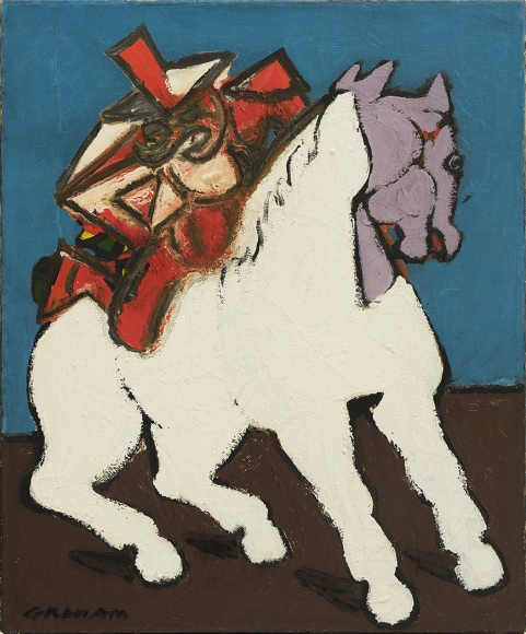 john graham, Warrior on Horseback, c. 1942, oil on canvas, 24 x 20 inches