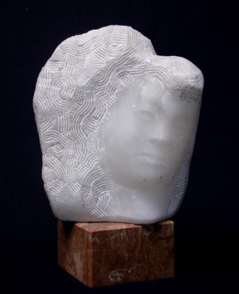 Chaim Gross, Rachel, 1970, white alabaster, 11 1/2 x 9 1/2 x 7 1/2 inches