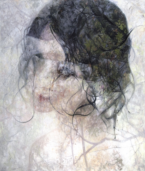 alyssa monks, Evolving (SOLD), 2018, oil on linen, 66 x 56 inches