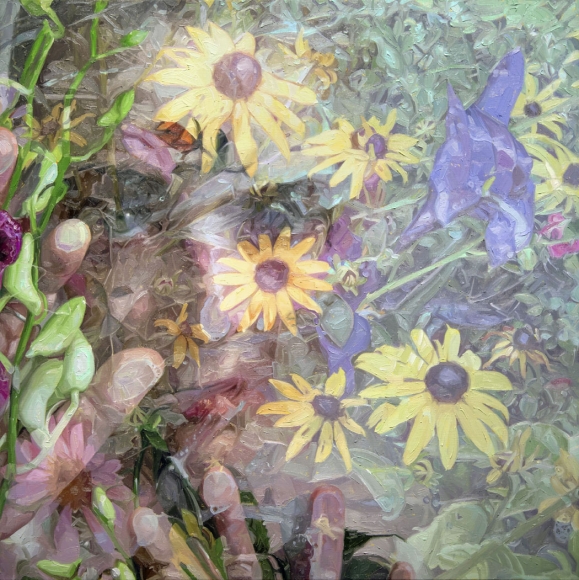 Alyssa Monks, Pandora, 2019, oil on linen, 40 x 40 inches