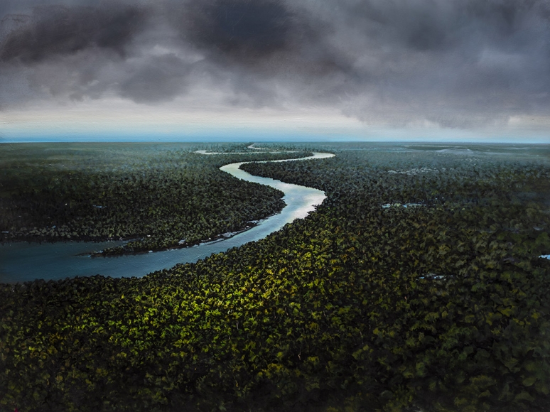 tula telfair, Order Masquerading as Randomness, 2019, oil on canvas, 60 x 80 inches