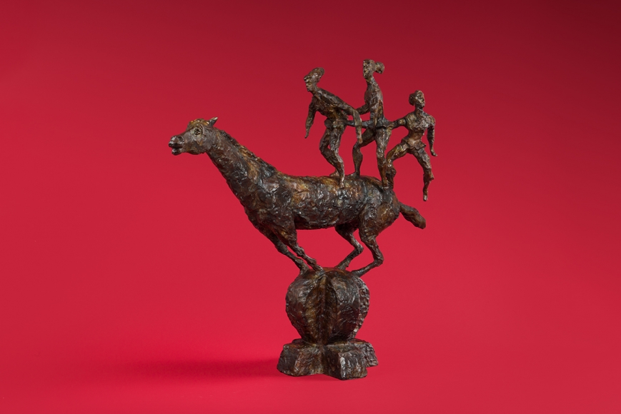 Chaim Gross, Bareback Riders, 1960, bronze, 25 x 27 1/2 x 8 1/4 inches, Edition of 6