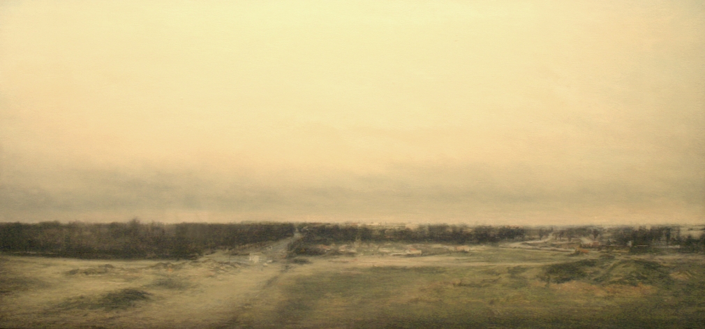 robert bauer, Landscape II, 1996, oil on panel, 13 x 27 inches