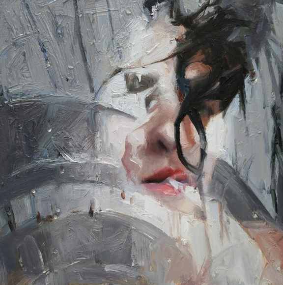 alyssa monks, Cut, 2017, oil on panel, 10 x 10 inches