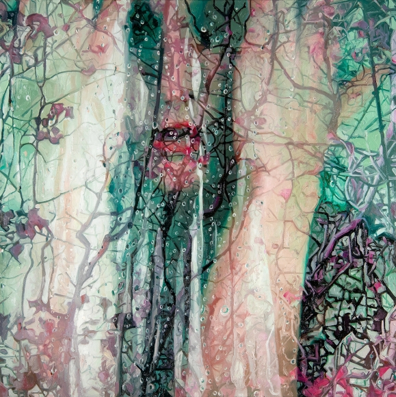 alyssa monks, Tangled (SOLD), 2018, oil on linen, 30 x 30 inches