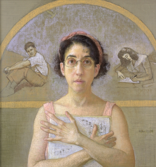 Ellen Eagle, Roslyn and Arturo, 2005, pastel on pumice board, 12 7/8 x 12 inches