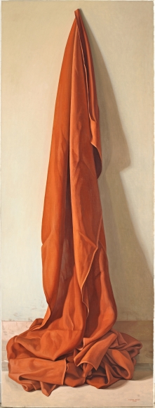 Claudio Bravo, Tela Roja, 2011, oil on canvas, 78 3/4 x 29 1/2 inches