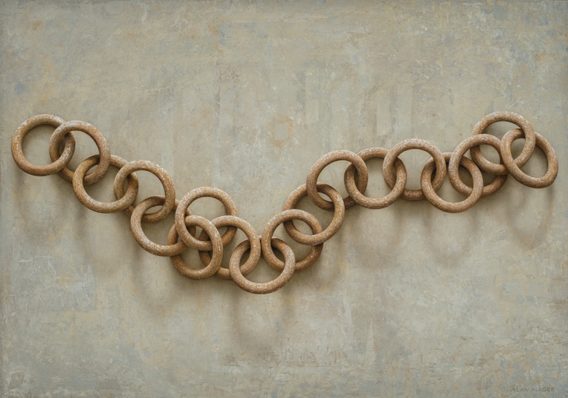 alan magee, Amulet (SOLD), 2015, acrylic on panel, 36 1/4 x 45 inches