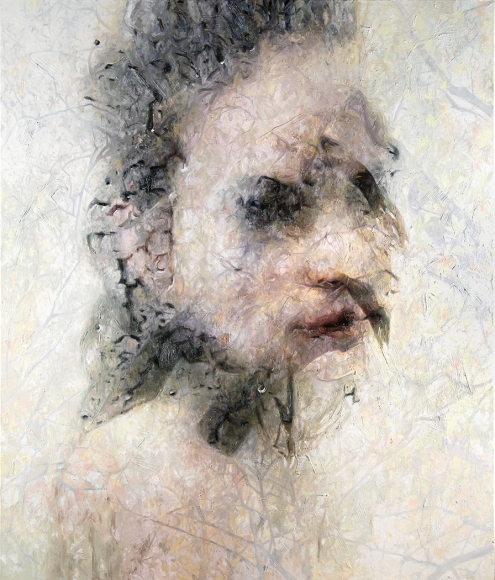 alyssa monks, Unfold, 2018, oil on linen, 66 x 56 inches