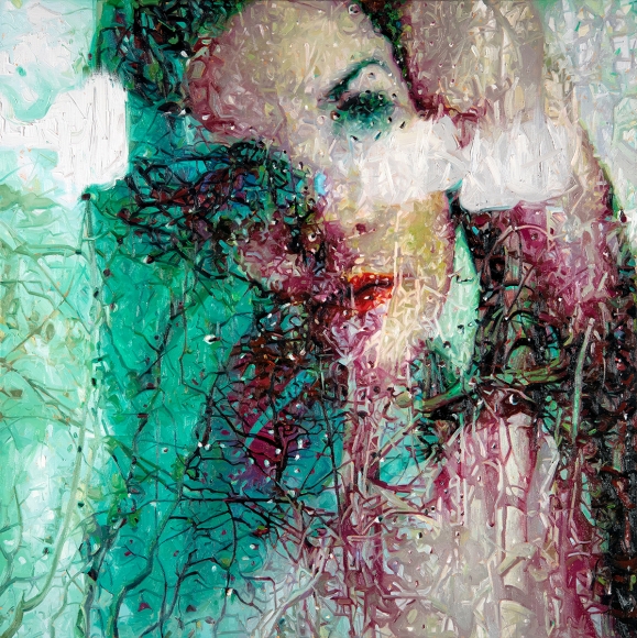 alyssa monks, Pine (SOLD), 2018, oil on linen, 36 x 36 inches