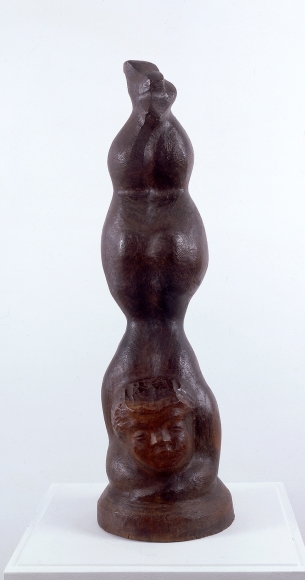 Chaim Gross, Tumbler, 1944, Lignum Vitae wood, 25 1/2 x 7 x 7 inches