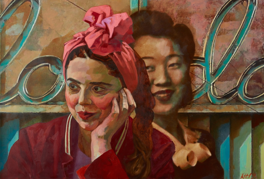 Xenia Hausner, Borodino, 2019, oil on 310g Hahnemühle paper on panel, 39 3/8 x 61 1/2 inches