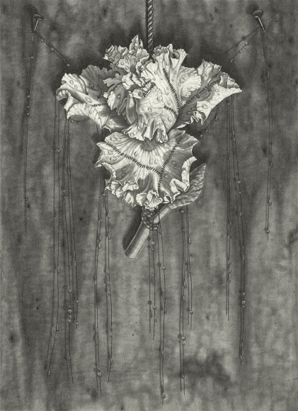maria tomasula, Abode, 2018, graphite on paper, 22 x 16 inches