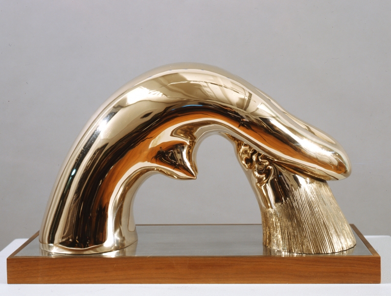 hugo robus, Woman Washing Hair, 1933, polished bronze, 8 1/4 x 14 1/2 x 5 1/2 inches, Edition of 18