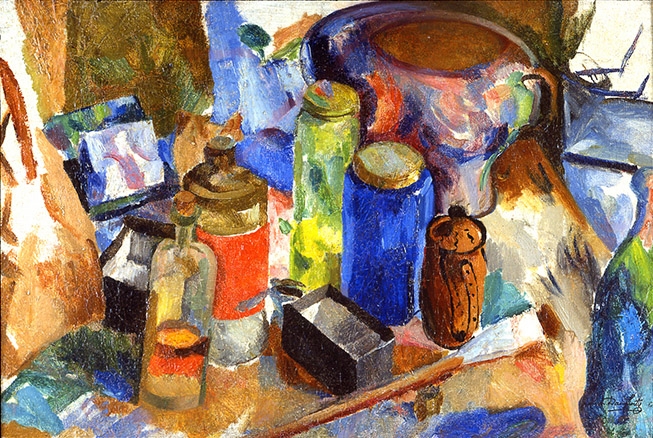 James H. Daugherty, Synchromist Still Life, c. 1916-17, oil on canvas, 19 3/4 x 29 5/8 inches