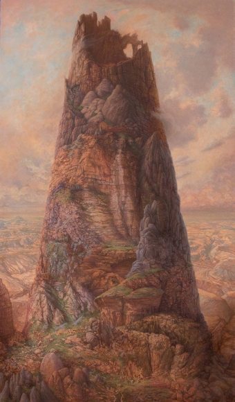 michele fenniak, Mountain, 2014, oil on canvas, 72 x 42 inches