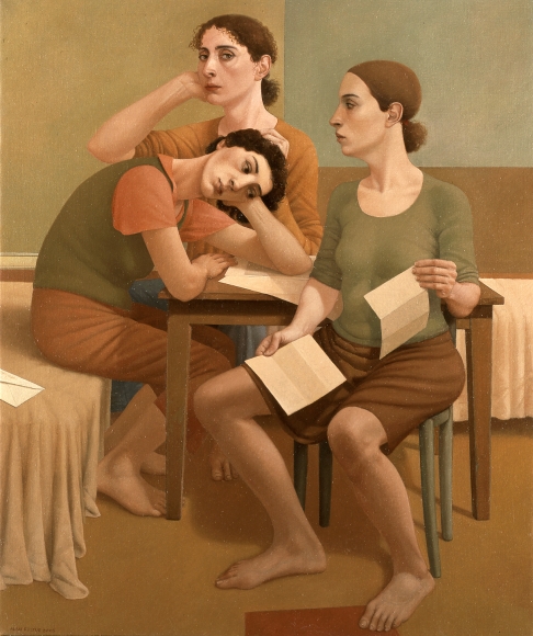 Alan Feltus, Le Sorelle, 2005, oil on linen, 39 3/8 x 47 1/4 inches