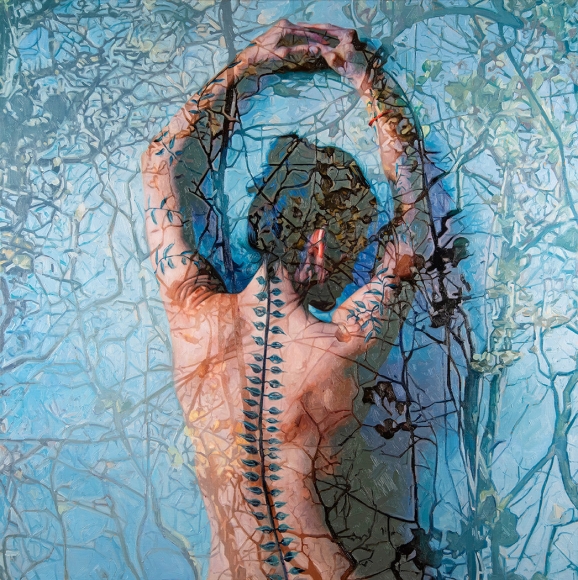 alyssa monks, Daphne (SOLD), 2018, oil on linen, 48 x 48 inches