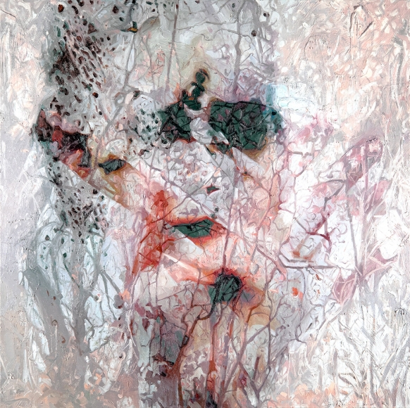 alyssa monks, Shield, 2018, oil on linen, 36 x 36 inches