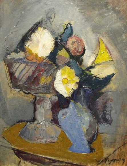 William Meyerowitz, Still Life, 1915, oil on canvasboard, 15 1/2 x 12 inches