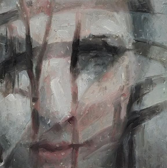 alyssa monks, Closer, 2017, oil on panel, 6 x 6 inches