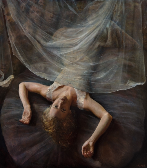 Steven Assael, Fallen Bride, 1992 - 2015, oil on board, 52 1/2 x 47 inches