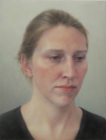 robert bauer, Erica (SOLD), 2010, oil on wood, 8 1/4 x 6 1/4 inches