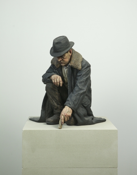 Sean Henry, The Way It Will Be, 2014, bronze, oil paint, 20 x 17 x 16 inches, Edition of 6