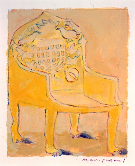Mark Podwal, King Solomon’s Throne, 1998, acrylic, gouache and colored pencil on paper, 12 x 10 inches