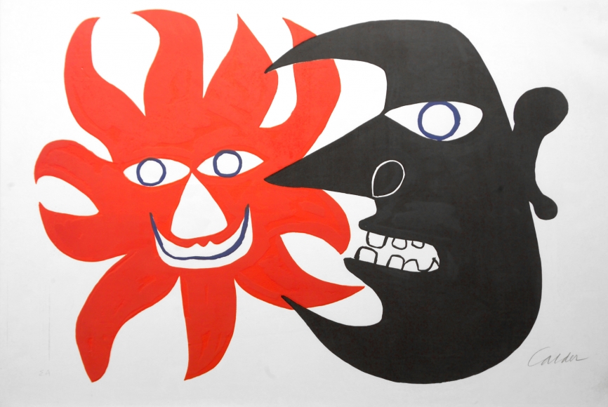 Alexander Calder, Sun & Moon (SOLD), 1970, color lithograph, 24 x 35 1/4 inches