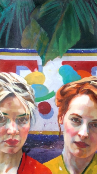 Xenia Hausner India, 2019, hand painted archival pigment print on 310g Hahnemühle paper, unique impression from an edition of 12 + 3 AP, 37 x 20 1/2 inches