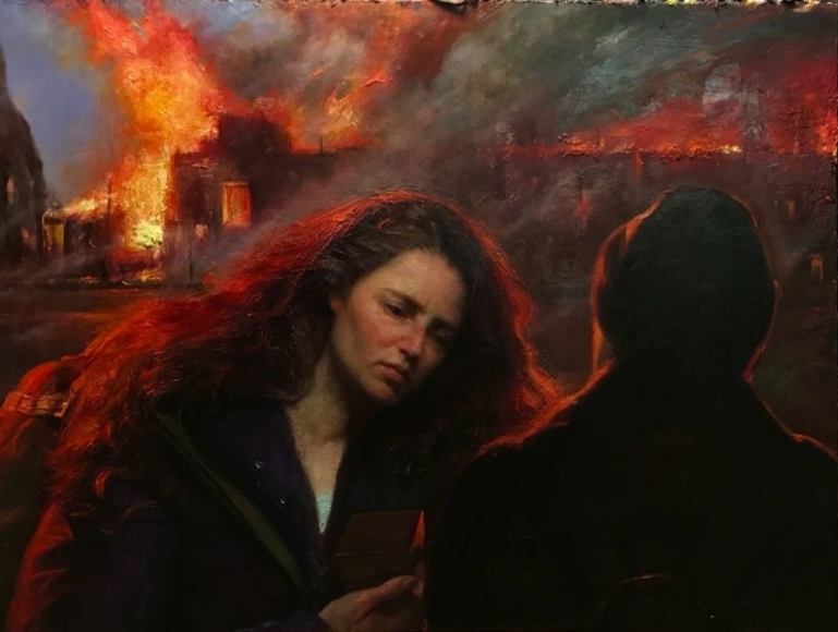 Steven Assael, Days, 2017, oil on canvas, 36 1/4 x 48 inches
