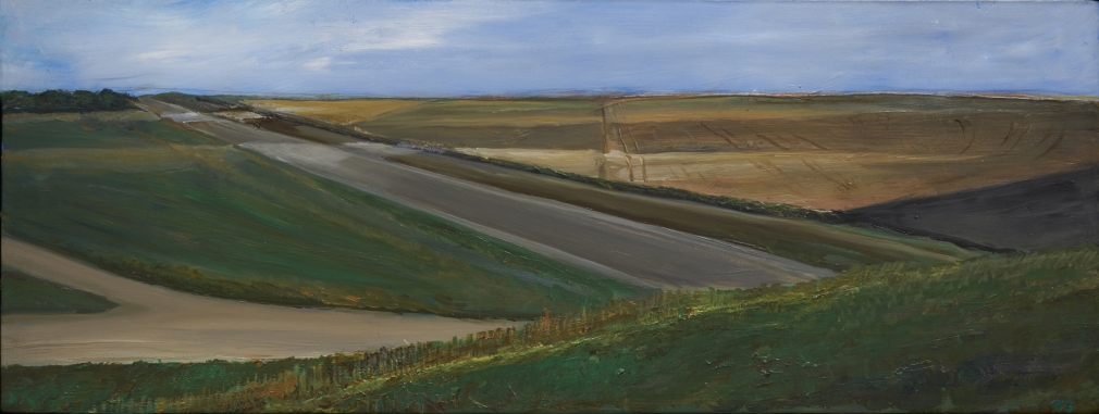 William Beckman, Montana Study, 2019, oil on panel, 8 7/8 x 23 3/8 inches